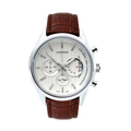 Classic Racing Chrono – Silver Dial | Brown Leather Strap